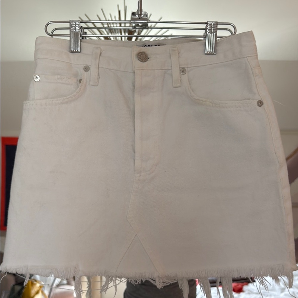 AGolde QUINN HI RISE SKIRT. White denim. Size 26. EUC.